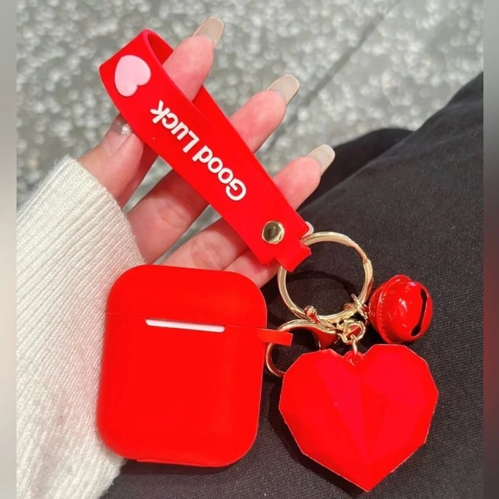 NWT Valentine’s Case with Heart Charm for AirPods 1/2